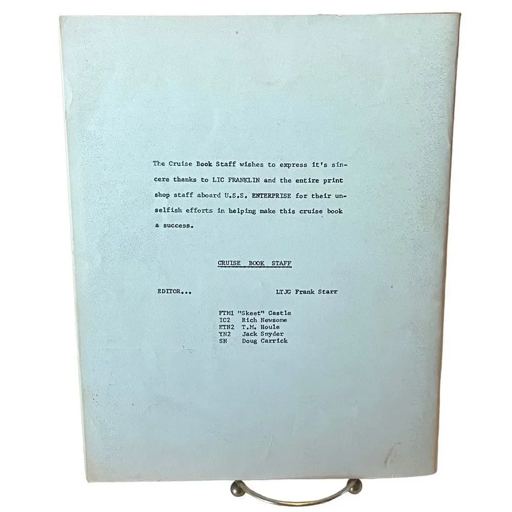 Voyage of Vigilance USS Enterprise Cruise Book 1969 - Extremely Rare PB
